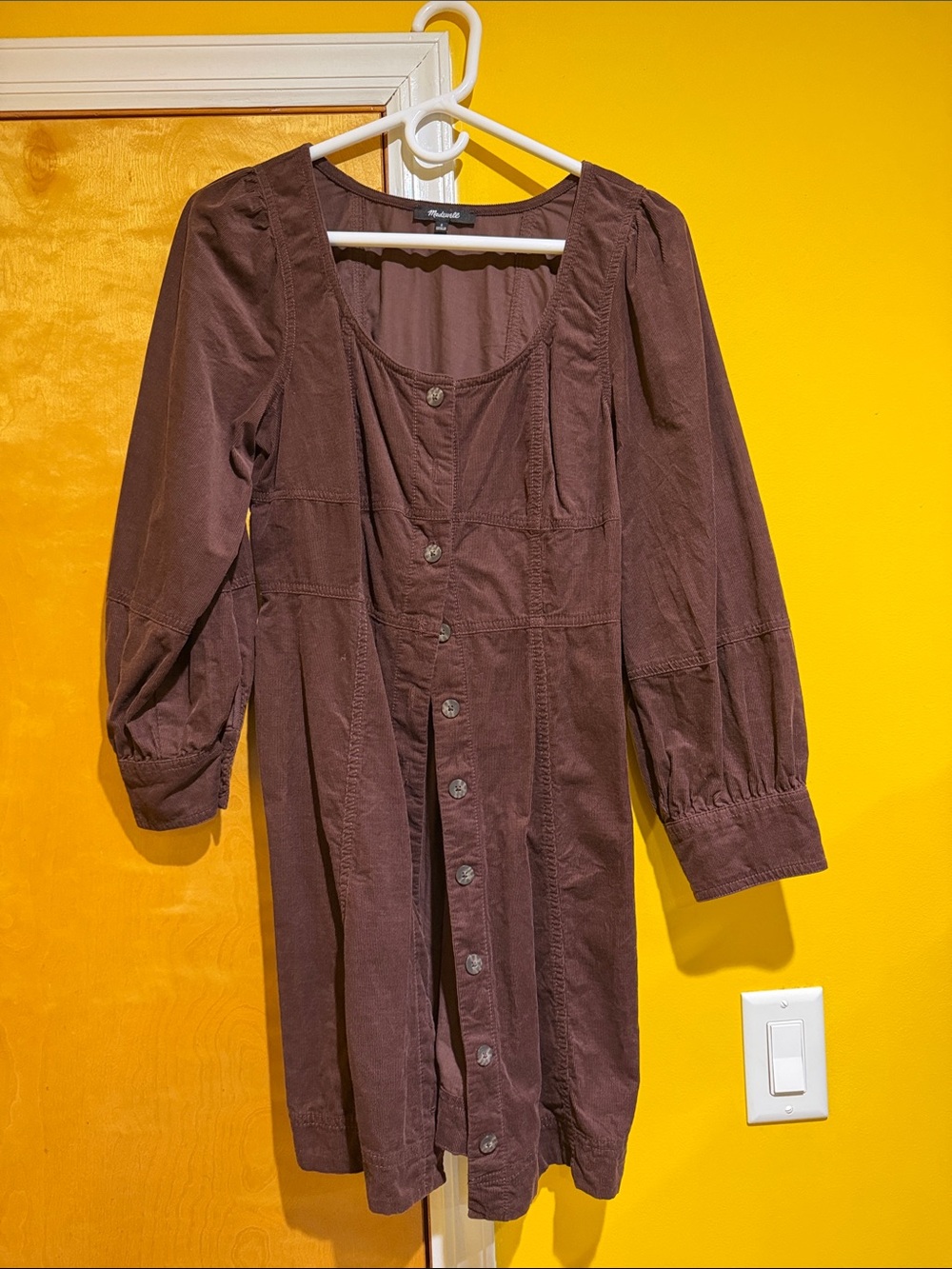 Madewell Rich Brown Dress with Square Neck